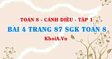 Bài 4 trang 87 SGK Toán 8 tập 1 Cánh Diều